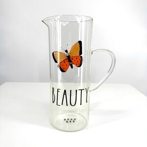 Rae Dunn Butterfly Beauty Clear Glass Tall Pitcher